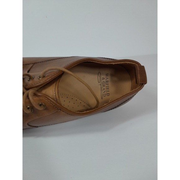 Warfield & Grand Cap Toe Leather Oxford Men Sz 9 Tan Brown - Picture 8 of 9